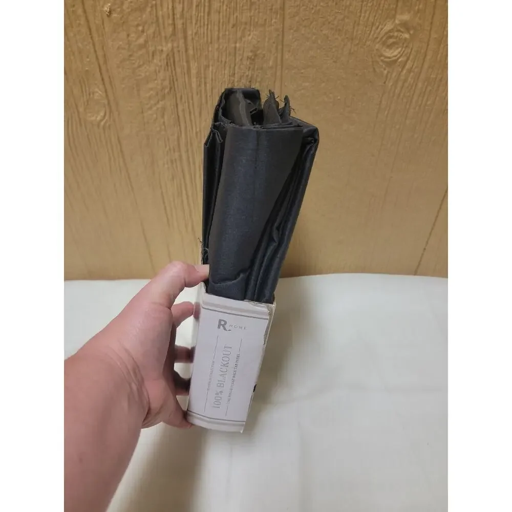 R Home Platinum Collection Blackout Pinch Pleated Back Tab Panel Charcoal 25x29